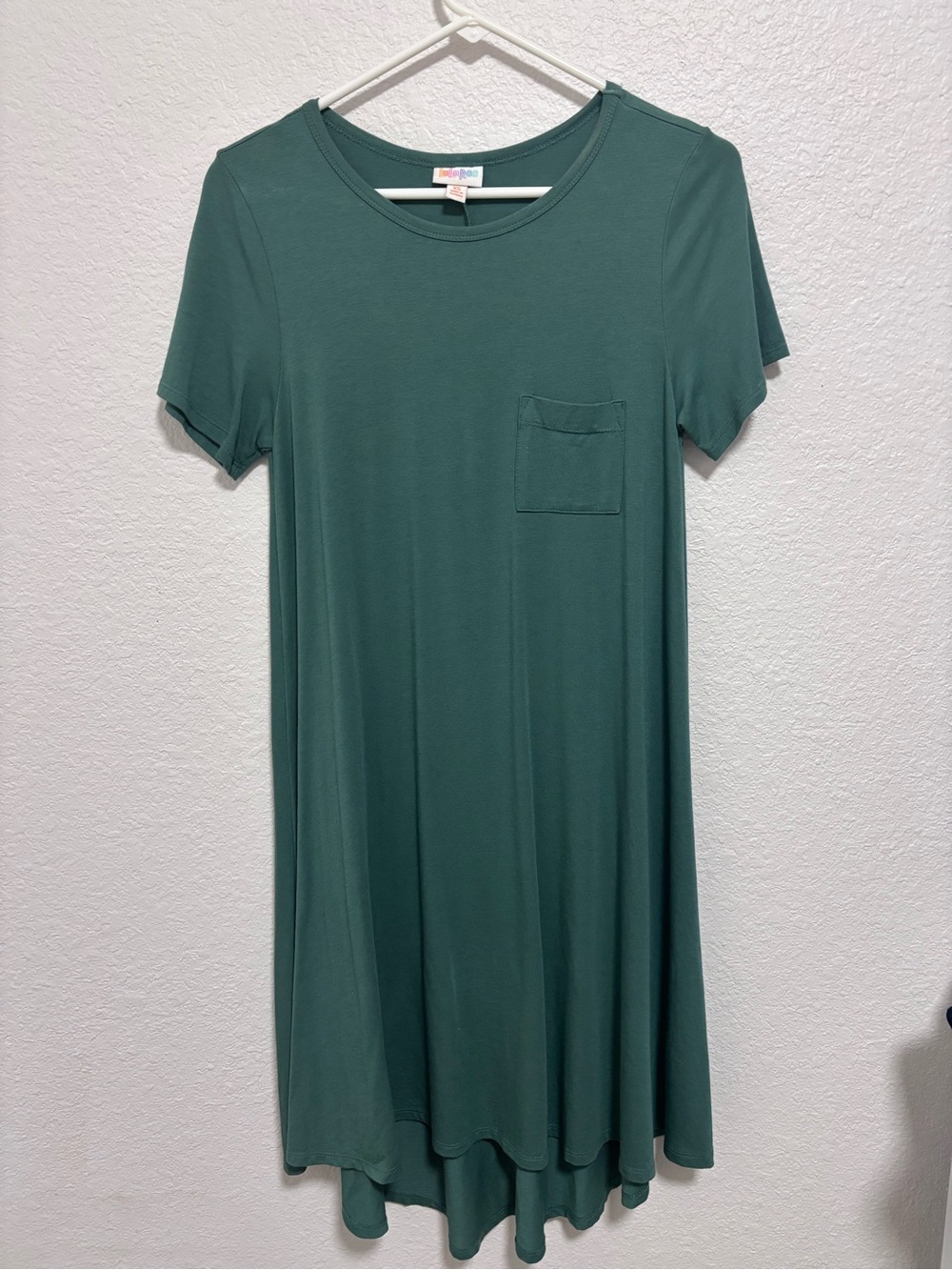 LuLaRoe Teal Short-Sleeve High-Low Pocket Dress